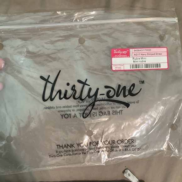 Thirty-one Navy Striped Straw Rubie mini - Picture 4 of 5